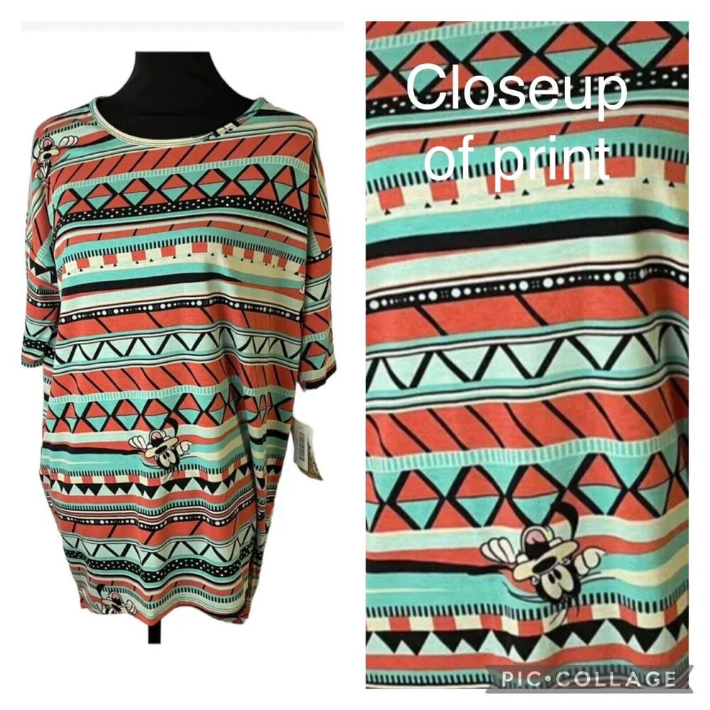 Lularoe Irma Disney Goofy Medium Geometric Striped Tunic NWT
